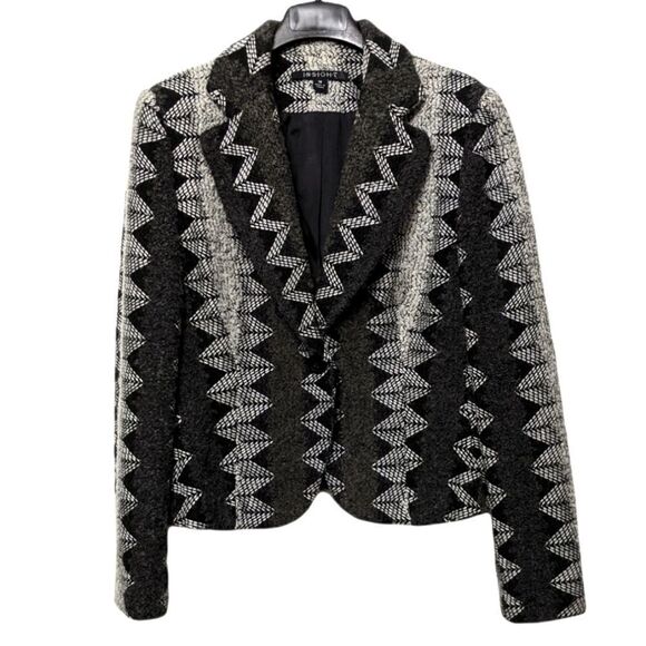 INSIGHT Wool Blend Zig Zag Tweed Blazer 14 - Picture 1 of 6